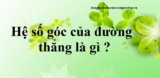 Hệ số góc của đường thẳng là gì ? Cách tính hệ số góc ? Ví dụ ? Toán Lớp 9,10
